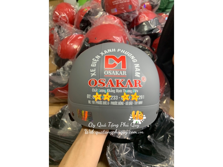  IN NÓN BẢO HIỂM XE ĐIỆN OSAKAR - GIÁ RẺ - CTY QUÀ TẶNG PHÚ QUÝ
